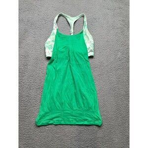 Lululemon Practice Freely Tank Top Size 2 Green Floral Yoga Gym